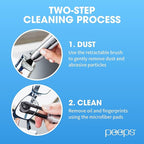 Peeps Glasses Cleaner - for Eyeglasses, Reading Glasses, and More - Lens Cleaner with Carbon Microfiber Tech - Injected White - 3 Count (Pack of 1)