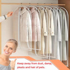 Clear Garment Bags for Hanging Clothes Travel (Set of 6) Suit Bags for Closet Storage Clothes Storage Bags Closet Cover for Open Closet with Zipper for Coats, Jackets, Shirts
