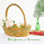 Naidiler 196 Ft Burlap Leaf Ribbon Twine for Crafts for Safari, Jungle, Fairy Party, Woodland Baby Shower, Enchanted Forest Decorations Vines Decor