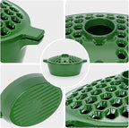 G GOOD GAIN Wood Stove Steamer - Cast Iron Stove Humidifier with Large Opening Top | Oval Bowl Fire Place Stove Pot for Home Heating Decorative | Matte Finish & 2.7 Quart, Green