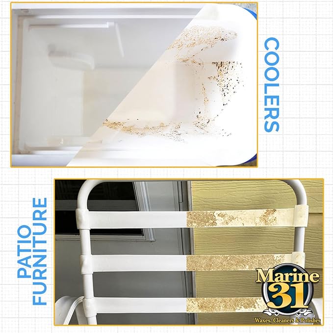 Marine 31 Mildew Stain Remover & Cleaner Gel Combo - Marine & Boat, Home & Patio, Bathroom & Shower Cleaner (20oz. Spray Bottle & 128oz. Gallon Bundle)