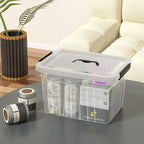 10 Quart Clear Plastic Storage Boxes with Handle, 4-Pack Clear Plastic Storage Bins with Lids