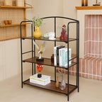 Crofy No Assembly Folding Bookshelf for Living Room, 3 Tier Black Collapsible Book Shelf for Home Office, Portable Bookcase Storage Organizer