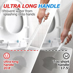 2 in 1 Toilet Brush and Plunger Set, Toilet Bowl Brush Plunger Set,Extended Handle Plunger,Bathroom Cleaning Tools,Toilet Brush Plunger Combo,Cleaning Brush（Pearl White，20.8inch）