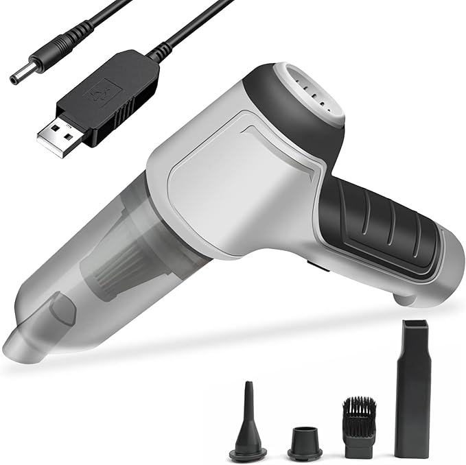 GajetNest Handheld Mini Portable Compact Car Vacuum Cleaner & Blower 2-in-1 with HEPA Filter, Lightweight Design, 25-Minute Running Time, Cordless Rechargeable Crevice Tool - 9000 PA Suction