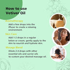 Vetiver Essential Oil 1 Oz - 100% Pure & Natural Vetiver Oil for Diffuser, Aromatherapy, Skin, Hair, Massage, Relaxing Scent