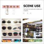 Wooden Sunglasses Storage Organizer Wall-Mounted Eyewear Rack Holder Space-Saving Sunglasses Display Stand for Entryway and Living Room