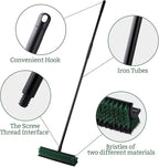 Eyliden Double-Sided Floor Scrub Brush, 65.5'' Long Handle, V-Shaped Head Brushes for Crevice and Corner Cleaning, No-Scratch Effortless Grout Brush for Floor Joint Tile Seams Bathroom Kitchen
