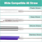 Straw Cleaner Brush for Stanley, 10Pcs Extra Long Straw Cleaning Brush for 40oz 30oz 20oz 14oz Stanley Mug and Cleaning More Glass, Stainless,Bottle and Silicone Straw