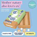 Fab Tab Laundry Detergent Tablets, Plant-Based Formula, Removes Tough Stains, Plastic-Free Alternative to Pods, All Washing Machines (30 Count, Unscented)