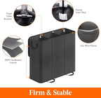 Lifewit Triple Laundry Hamper with Lid and Removable Laundry Bags, Large Collapsible 3 Dividers Dirty Clothes Basket with Handles for Bedroom Laundry Room Closet Bathroom College, 185L Black