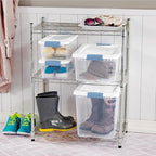Sterilite 24-Pack Latching Box, Under Bed Storage Bins with Lids, Clear Plastic, 25 Quart - Heavy-Duty Organizing Containers for Closet, Bathroom, and Office
