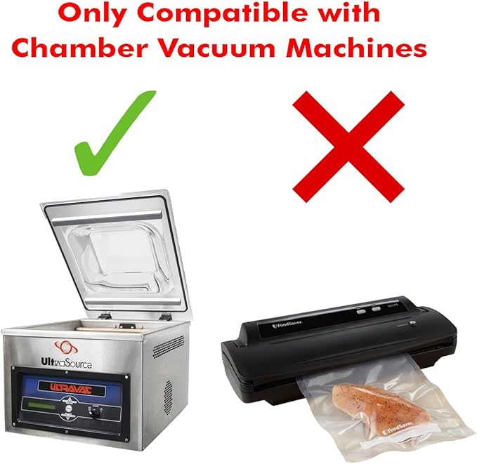 UltraSource - Chamber Machine Pouches 3 Mil Thickness, 10" x 13", Pack of 500 Vacuum Chamber Pouches, BPA-Free Pre-Cut Chamber Vacuum Sealer Bags with tear notch