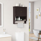 Bathroom Cabinet, Bathroom Wall Cabinet with 2 Doors and Adjustable Shelf, Wooden Medicine Cabinets Wall Mount, Over The Toilet Storage