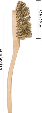 REDECKER Curved Dish Brush, Natural Union Plant Fiber Bristles, Ergonomic Design with Oiled Beechwood Handle, 10-1/2 Inches, Set of 2, Made in Germany - Union Bristle Scrubber