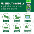 Drain Clog Remover Powder - Fast Acting Formula for All Drains, Kitchen, Bathroom, Sink & Shower - 100% Effective to Eliminate Hair, Grease, and Blockages - [2Pack ]