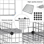 C&AHOME Wire Cube Storage, 8 - Cube Organizer Metal C Grids, Modular Shelves Units, Closet Organizer, Ideal for Home, Office, Living Room, 24.8" L x 12.4" W x 48.4" H, Silver Gray UWCS3008G