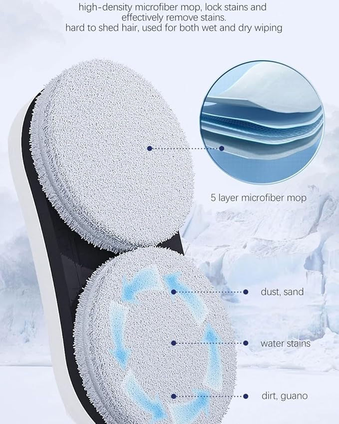 Window Cleaner Robot, Smart Cleaning Robot with 2800Pa Strong Suction, Glass Vacuum Robot with Remote Control, for Indoor/Outdoor Windows Mirror