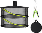2 Layer Herb Drying Rack, Hanging Mesh Net, Foldable Plant Drying Rack with Diagonal Zipper, Garden Trimming Shears and Hooks, for Drying Herbs Plants, Fruits, Seafood, Clothing(2 Layers-23.62'')