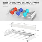 Laundry Drying Rack, Collapsible Wall Mounted Clothes Drying Rack - Drying Rack Clothing Foldable,Space Saving, 31.5" Wide, 13.2 Linear Ft, 5 Aluminum Rods, 60 lb Capacity (White, 31.5")