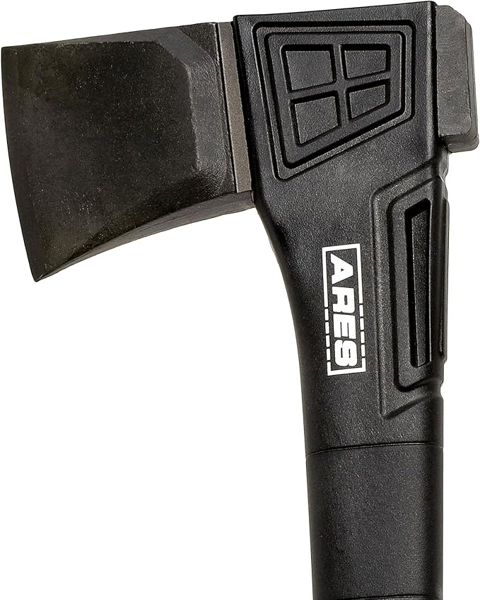 ARES 45006 – 18-Inch Splitting Axe – Lightweight Fiberglass Handle Construction – High-Carbon Steel Blade Head – Gardening, Hiking, and Outdoor/Adventure Applications