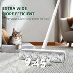 Large Lint Rollers for Pet Hair, Floor Lint Roller with 9.45 in Giant Lint Roller Refill 360 Sheets Total, Extendable Handle Sticky Rollers for Floor, Carpet, Furniture, Clothing & Couch (White)