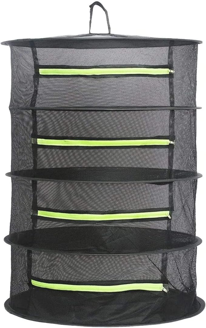 Drying Rack Plant Net Premium Mesh Tents Dryer kit Hanging Clothes Net Folding Nylon Netting Collapsible Mesh Food Dehydrator Receive Storage Carrying Bag 2/4/6 Layer 2FT (4 Layer)