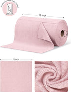 Fantasticlean Microfiber Cleaning Cloth Roll -675 Pack, Tear Away Microfiber Towels, 12" x 12", Reusable, Washable, Ultra Absorbent Dishcloth for Home Supplies, Car, Shop (9 Rolls of Pink)