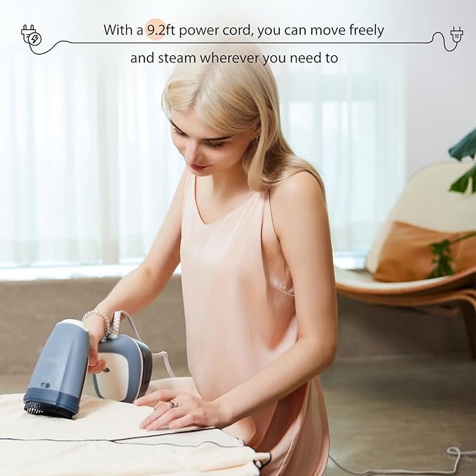 YIKA Steamer for Clothes, Travel Clothes Steam Iron, Portable Clothing & Garment Wrinkle Remover, 30s Heat Up, 300ml Detachable Water Tank, 25 Minutes Continuous Steam for All Kinds of Fabrics