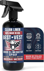 Odor Eliminator Spray for Tactical Gear & Body Armor – Clean Linen, 16 oz (2-Pack), Made in USA – Gift for Police & First Responders