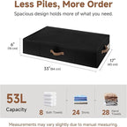 StorageWorks Underbed Storage with Lid, 2-Pack Under Bed Storage Containers for Clothes, Bedding, and Sweaters, Black