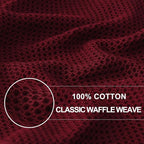 Homaxy 100% Cotton Waffle Weave Kitchen Dish Towels, Ultra Soft Absorbent Quick Drying Cleaning Towel, 13 x 28 Inches, 6-Pack, Burgundy