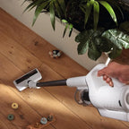 Miele Duoflex Extra Vacuum Cleaner, Cordless and Bagless Multi-Use, Multi-Floor Flexible Stick Vacuum with 2 Attachable Brushes, in Brilliant White / Space Grey