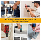 200 Pcs Premium Quality Plastic Drywall Wall Anchors (Screws No Included),Bulk Pack #6x1