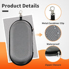 Double Eyeglasses Case, Hard Shell Dual Sunglasses Organizer with Zipper Clip Travel Glasses Storage for Women Men