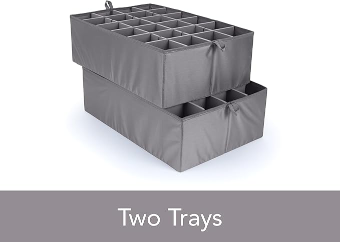 Covermates Keepsakes - Adjustable Zip-Top Storage Box - Configurable FlexGrid Compartments - Heavy Duty Polyester- Reinforced Handles - Stackable Design - Indoor Storage, Brown Heather