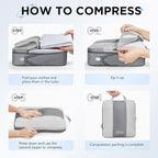 8 Set Compression Packing Cubes for Travel Essentials,Compressible Expandable Packing Cubes for Suitcase,OlarHike Luggage Organizer Bags for Travel,Handy Helper for Organizing Clothes(Gray)