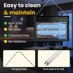 BUGGOFF Black Modern Indoor Electric Bug Zapper, 2000 SQFT Coverage, 3500 Volts of Stunning Power, 40 Watts, Kills Mosquitos Gnats, Flys & More. 10 Year Warranty, X2 Free Replacment Bulbs