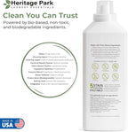 Heritage Park Luxury Laundry Detergent | Dermatologist Tested Plant based Natural & Enzyme Laundry Detergent | Sensitive Skin Friendly - Shore Breeze (32 fl oz)