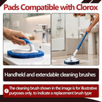 10Pcs Shower Scrubber Refill Pads Compatible with Clorox Tub & Tile Scrubber, Durable Blue Non-Scratch Replacement Pads for Bathroom & Toilet Wall Floor Cleaning