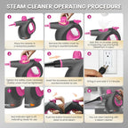 Handheld Steam Cleaner for Home, Pressurized Steamer with 16 Accessories, Chemical-Free & Portable Cleaning, Multipurpose Steamer for Cleaning for Home, Car, Furniture, Floor, Windows, Tile & More