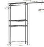 Over Washer and Dryer Shelves,3 Tier Adjustable Wire Shelving Laundry Room Storage Organization Clothes Drying Rack with Mounted on the Wall Expandable Hanger Rods&Hook,55"~74.5"Wx13.4"Dx77"H