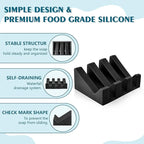 Self Draining Soap Dish Holder,Silicone Soap Dish,for Bathroom,Kitchen, Sponges，Can Extend Soap Life，Keep Soap Bars Dry and Easy Cleaning (Black,1-Pack)