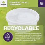 CIAO! 8OZ PP Injection Molded Soup-Deli Container with LLDPE Lid, Microwavable and BPA Free (240/240 combo pack)