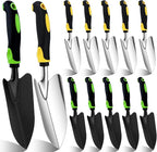 12 Pcs Garden Shovel, Aluminum Alloy Trowel Garden, Heavy Duty Small Shovels, Metal Hand Trowel, Hand Shovel with Ergonomic Handle, Gardening Tools for Digging Weeding Planting Transplanting