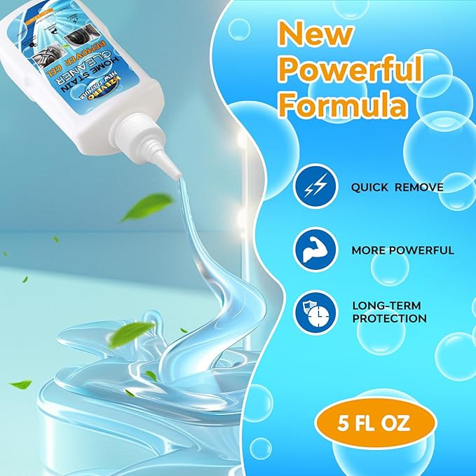 Mold Stain Remover Gel, Washing Machine Gasket Cleaner for Front Loader Washer Rubber Seal Home Stain Removal Gel for Grout, Caulk, Refrigerator, Shower, Bathtub, Bathroom Cleaning Solution (10 Fl Oz)