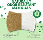Biodegradable Natural Dish Sponges - Coconut and Cellulose - Eco Friendly Non-Scratch Heavy Duty Dish Scrubber - Pack of 12
