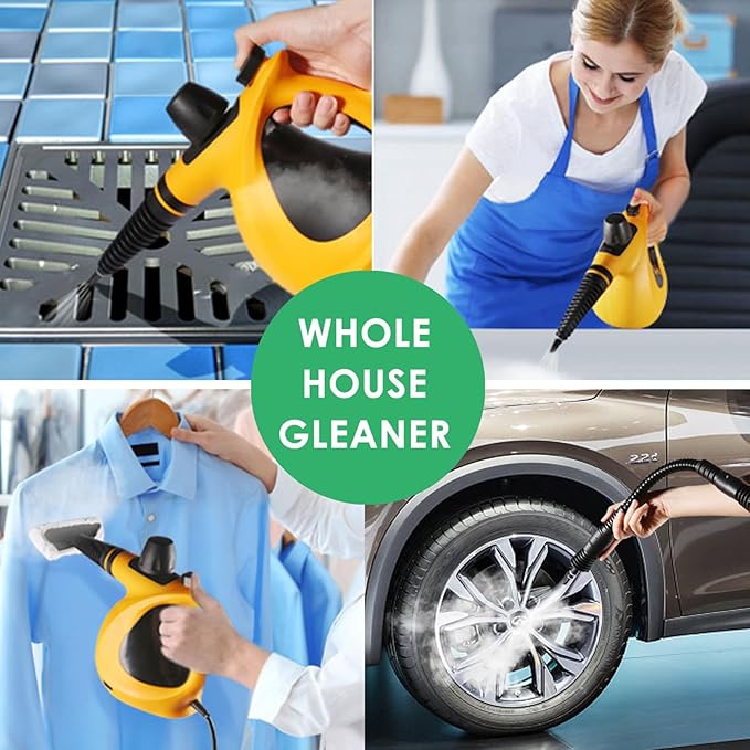 Steam Cleaner, Portable Multi-Surface Handheld Steam Cleaner for Home Use with 11 Accessories, All Natural Continuous Steam, Steamer for Deep Cleaning Tile, Grout, Window, Couch, Car, Bathroom,Kitchen