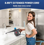 Handheld Steam Cleaner, Pressurized Multi-Surface Steam Shot with 13 Accessories, Safety Lock, Steamer for Cleaning Floor, Upholstery, Grout, Windows, Couch and Car, Grey