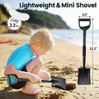 Garden Flat Shovel, 31 inch Small Transfer Shovels Heavy Duty Portable Mini Spade with Curved D-Handle for Gardening, Digging, Camping, Car, Kids Sand Beach Shovels